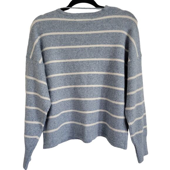 Nordsteoms Vera Moda V Neck Long Sleeve Sweater SOFT Blue Striped Womens S NWT - Picture 2 of 9